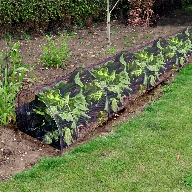 1pc Collapsible Black Mesh Tunnel - UV Protection, Bird & Insect Barrier for Backyard Farms & Greenhouses, Durable Cover for