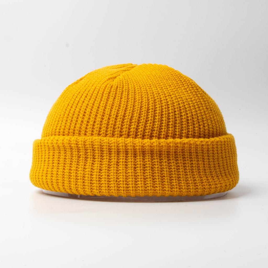 Fisherman Beanie Hats for Men Women Knit Trawler Skull Cap Watch Bonnets Spring Fall Short Stylish Plain Rolled Cuff Skullcaps