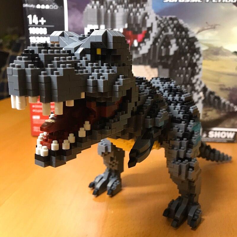 16088  Dinosaur Tyrannosaurus Rex Animal Monster DIY Mini Diamond Blocks Bricks Building Toy for Children No Box