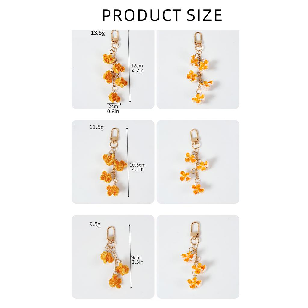 Realistic Popcorn Keychain Pendant Eye Catching Popcorn Keychain Pendant Accessory Perfect for Travel and Leisure