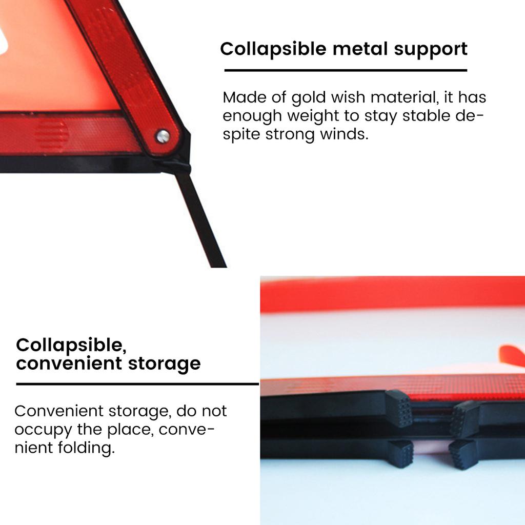 Warning Triangle Reflective Safety Emergency Triangle Foldable Road Warning Triangle for Road Vehicle Car Emergencies