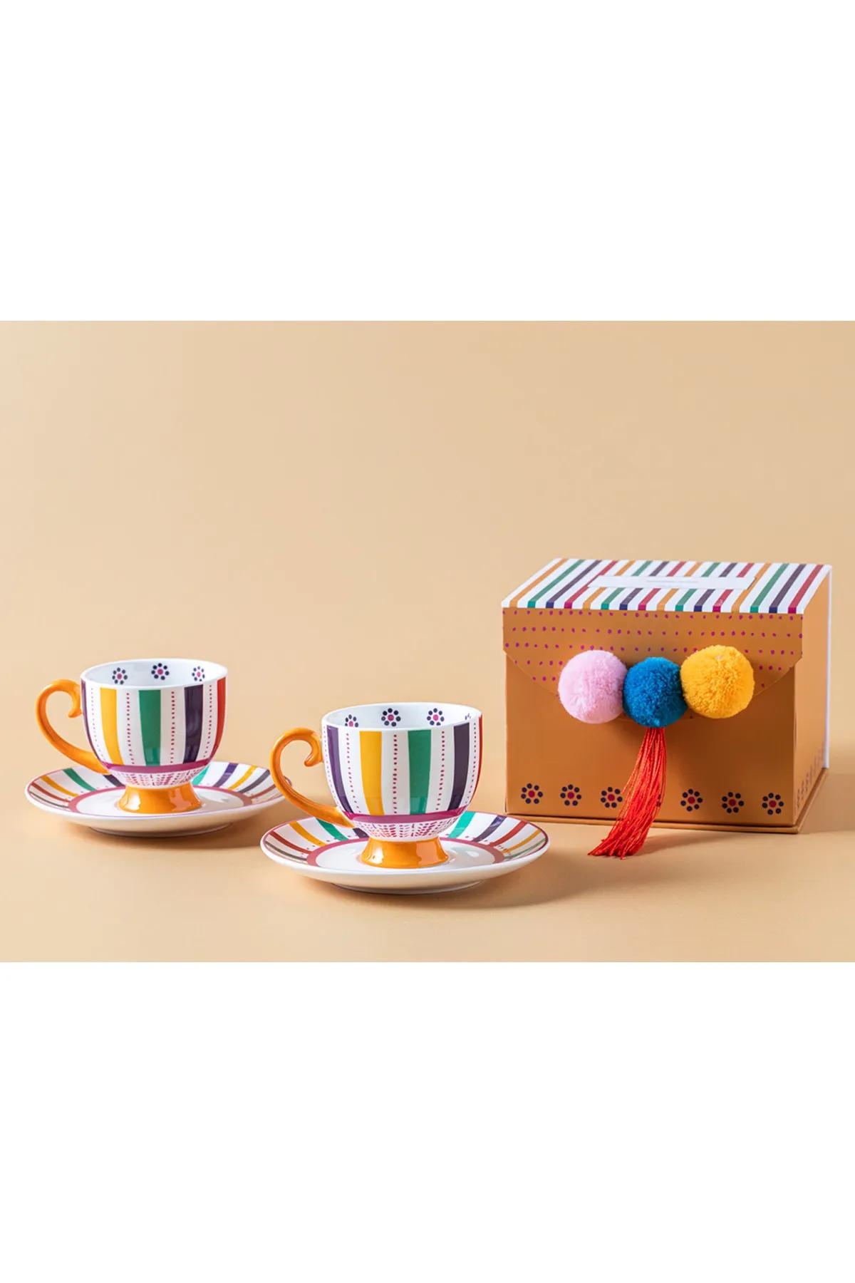 

Eotic Strip New Bone China Набор из 2 кофейных чашек, разноцветный