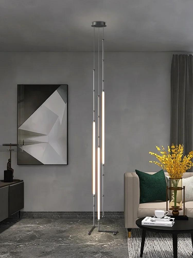 Italian New Restaurant LED Chandelier Modern Villa Living Room Creative Hanging Lamp Simple Living Room Duplex Floor Chandelier