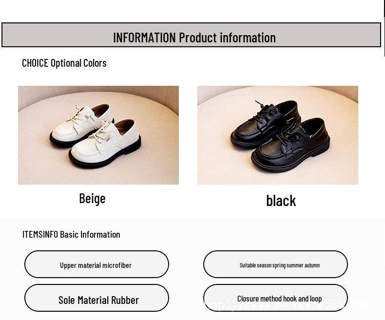 Boys' Black & White Leather Spring/Autumn Shoes - British Style with Soft Sole
