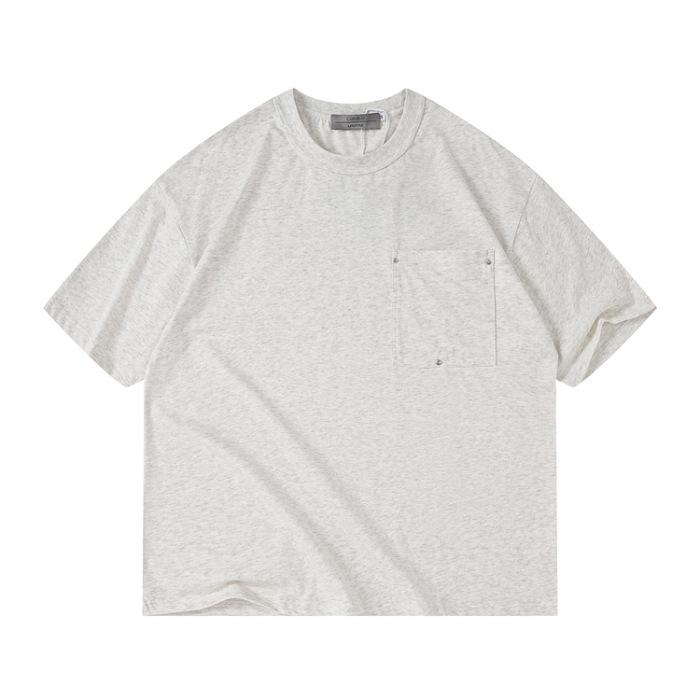 Latest Summer Mens T-padded Pure Cotton Quality Ice-feeling Pocket Comfortable Fit Round Neck T-shirt Short Sleeves