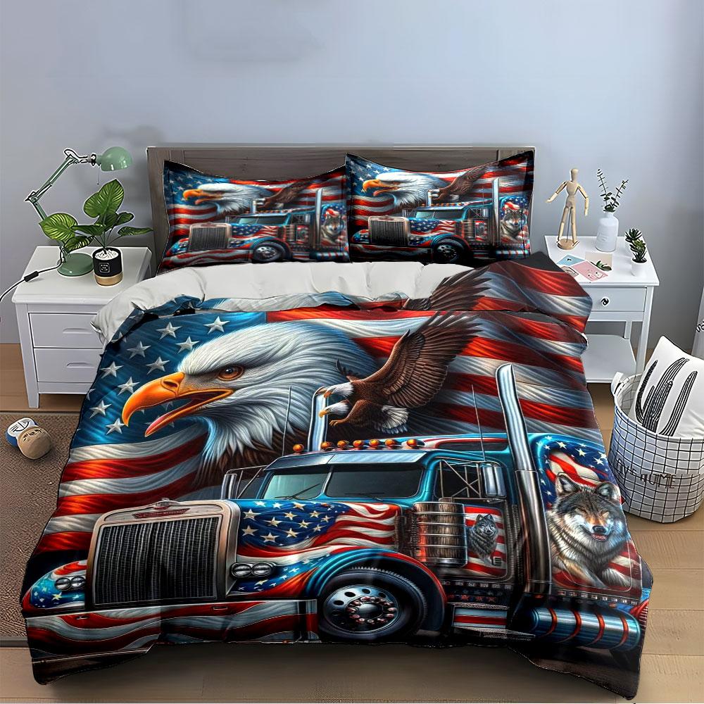 American Eagle Truck Bedding Set Bedding Duvet Cover Set Duvet Cover Pillowcases (1 * Duvet Cover 2 * Pillowcases, without duvet insert)