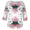 Top da donna alla moda casual a maniche a tre quarti stampato con scollo rotondo