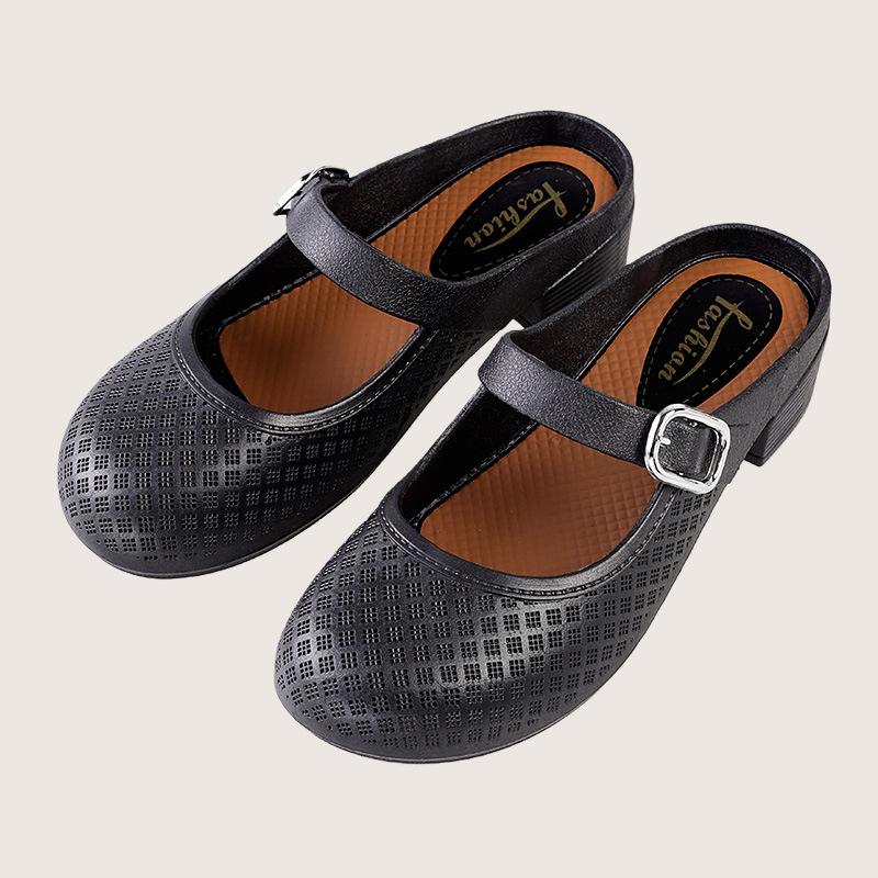 Женские Мюли Туфли на Низком Каблуке Повседневные Закрытый Носок Без Задника Лоферы Удобные Натяжные Шлепанцы Обувь Летние Элегантные Шлепанцы Пляжные Обувь для Ходьбы для Женщин 36-37