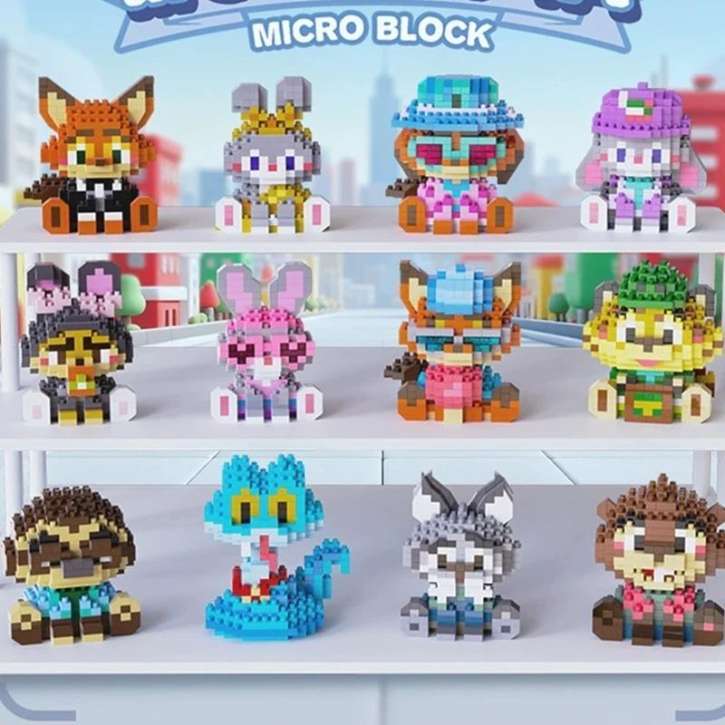 Replica Disney Zootopia 2 Building Blocks Set Judy Nick Gary Snake Blocks Cartoon Mini Particle DIY Puzzle Kit Birthday Gift