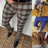 Pánské kalhoty Kostkované Slim Fit Formální Pohodlné Jarní kalhoty do práce