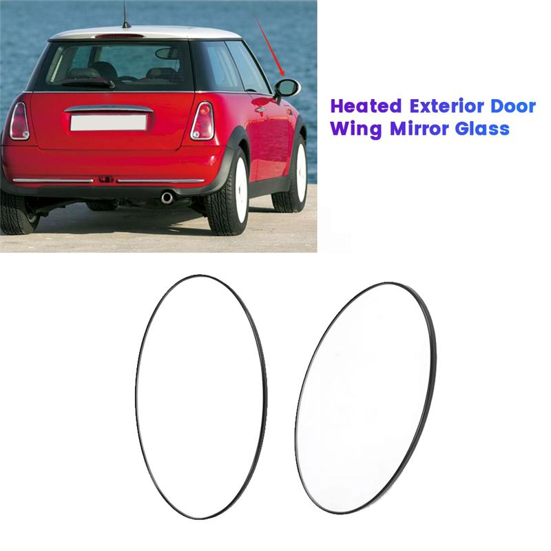 2Pcs Car Rearview Mirror Glass 51167058063 For BMW Mini Cooper R50 R52 R53 2001-2006 Wing Mirror Door Base 51167192472