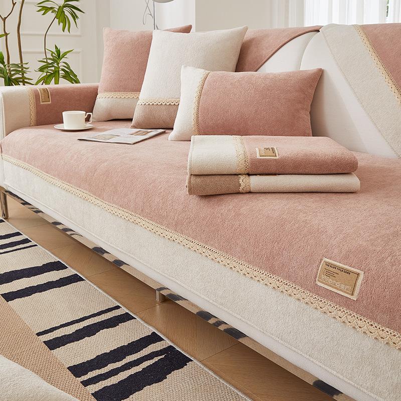 Winter Plush Sofa Cushion Simple Modern Non-slip Cushion Living Room Combination Sofa Cover Full Cover Cloth
