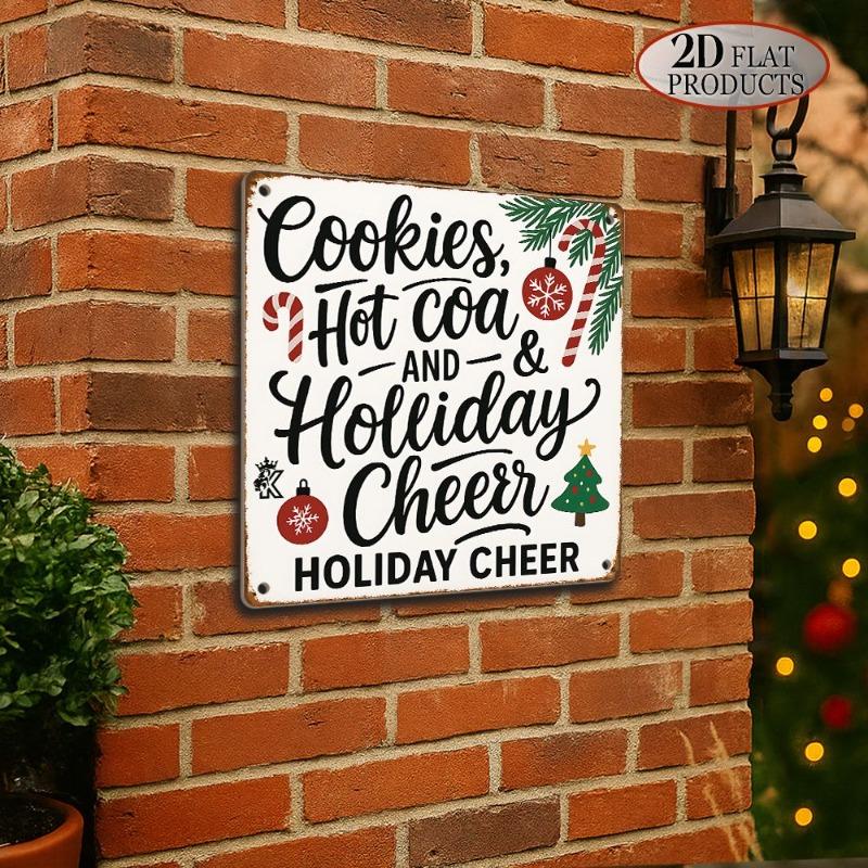 Christmas Metal Wall Art Sign Door Decor