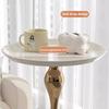 Light Luxury Small Coffee Table, Metal Top Sofa Side Table with Stable Anti-Tipping Base,Portable End Table for Home Cafe Office