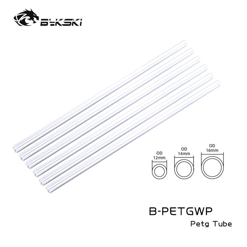 Bykski 6pcs/Lot Water Cooling Pipe PETG / PMMA / Frosted Acrylic Hard Tube OD12mm / OD14mm / OD16mm Transperant 50cm Length 6pcs OD12mm