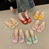 Premium soft bottom seaside beach one-word drag fashion flat bottom beautiful cool slippers women's wear 2025 summer new
