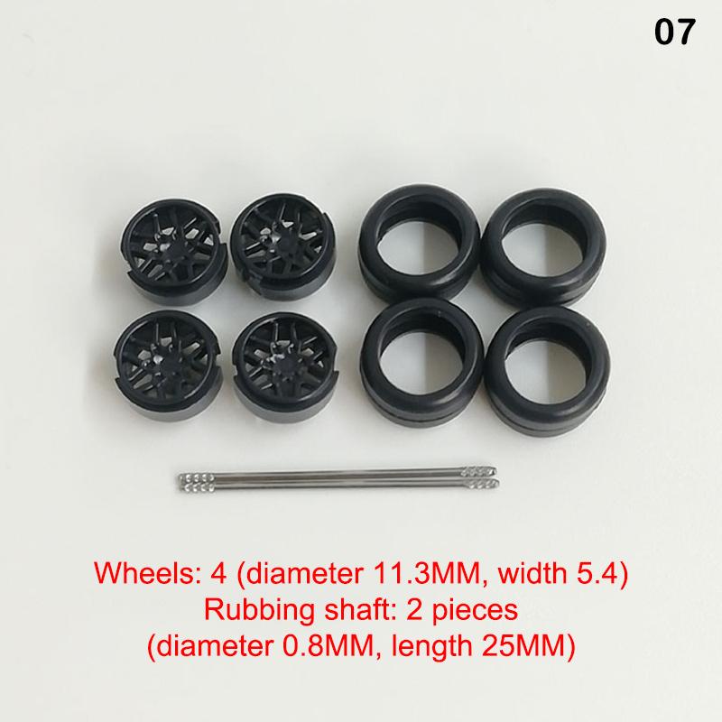 4 sztuk/zestaw 1:Koła w skali 1/64 do Hotwheels Model samochodu z gumowymi oponami Części modyfikowane