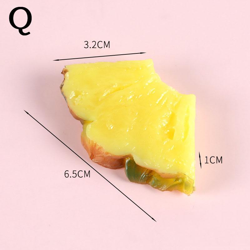 1PC Giocattoli per Bambini Fette di Frutta in PVC Fragola Limone Ananas Frutta Finta Accessori Fatti a Mano