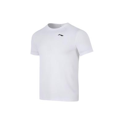 Li Ning Plain Logo Micro Badge Breathable Round Neck Short Sleeve T-Shirt Men Tops White ATSR259-3