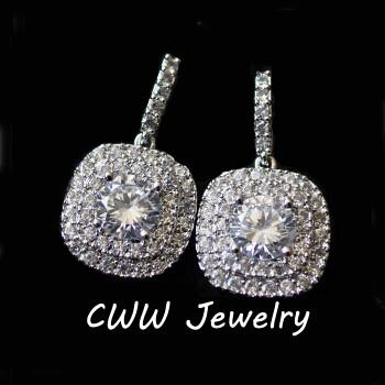 

Ircons Mirco Paved Full Cubic Zirconia Square Shiny White CZ Stone Dangle Drop Earrings for Women Classic Chic Jewelry CZ045 белый