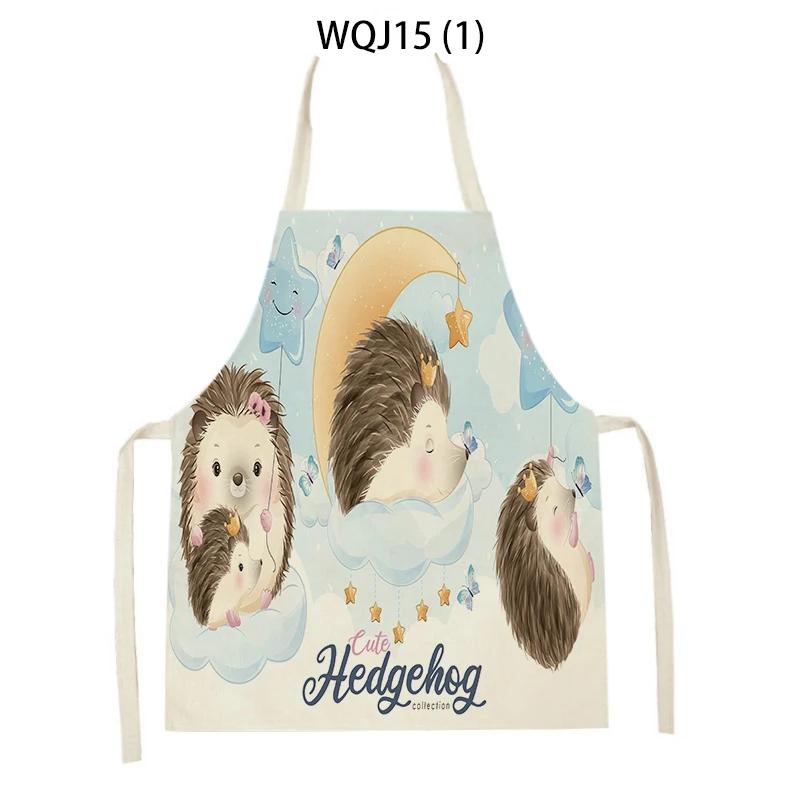 Women Men Animal Style Cooking Kitchen Aprons Koala Bear Hedgehog Fox Printed Home Sleeveless Aprons Cleaning Supplies