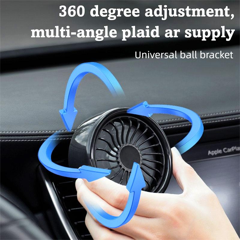 3-speed Car Air Outlet Clamp/Stand up Cooling Fan USB Charge Car Fan Neon Ambient Lights LED 360 Degree Summer Car Accessories