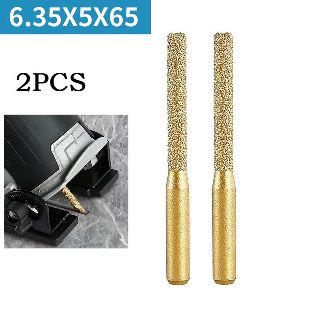 

2Pcs 6.35mm Brazed Router Bit Straight Shank Milling Cutter For Granite Tile