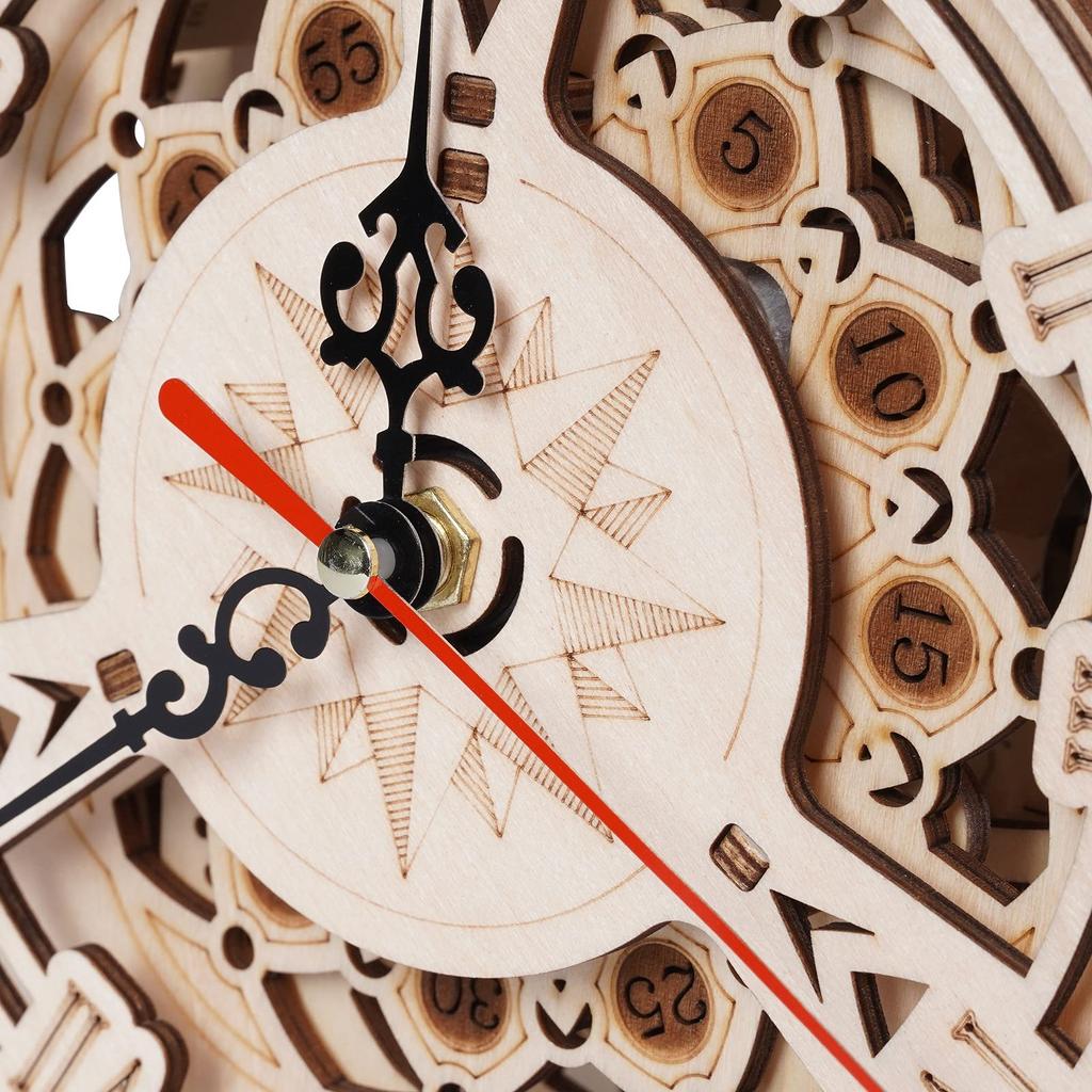 Tsukurundesu® Moving 3D Wooden Puzzle Series (LK503 Owl Clock) with Japanese Instructions