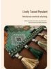 Imanqi Yun Retro Colorful Jacquard Diamond Geometric Tassel Table Runner