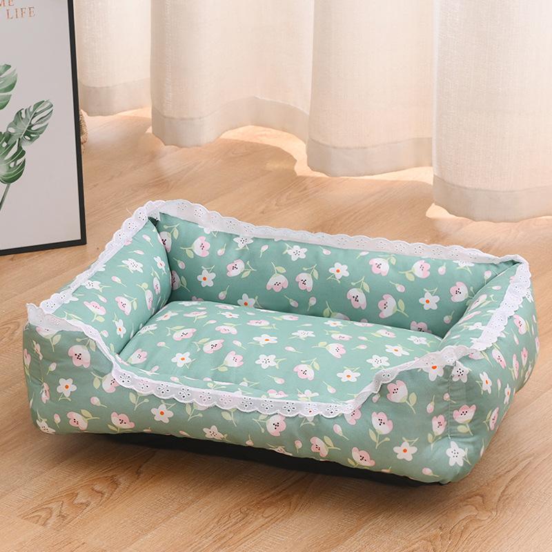 

Домашние животные кровати коврики Четырехсезонный универсальный нескользящий питомник для собак и кошек 2 в 1 удобная дышащая моющаяся подушка для сна 51x39x15cm