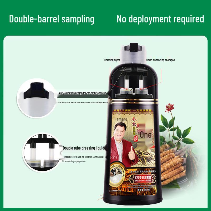 Cordyceps Black Hair Dye Shampoo - Natural Plant-Based Bubble Dye Cream