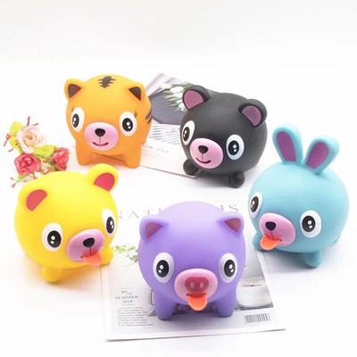 Soft Rubber Relief Stress Squeeze Toy Tongue Out Talking Animal Antistresstoys Jabber Ball