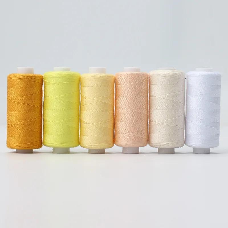 6 Rolls/Set Sewing Thread Polyester 402 Sewing Thread Roll Machine Hand Embroidery Each Spool for Home Sewing Kit