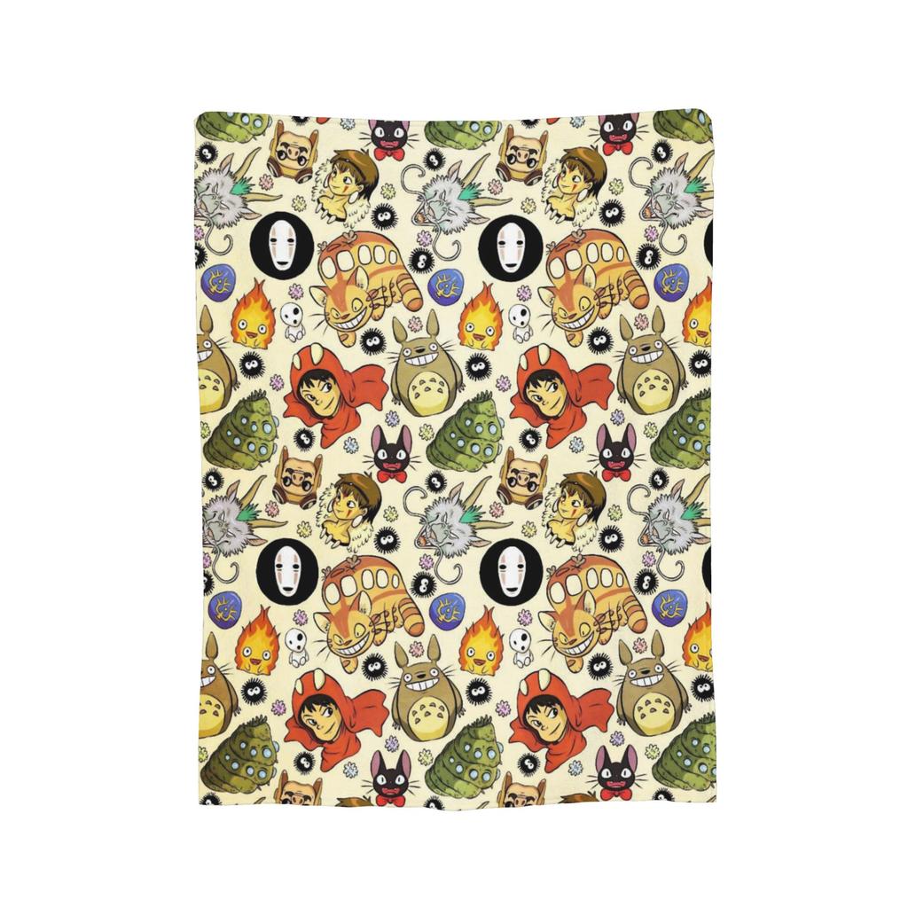 Susuwatari Soot Sprites M-Mononoked Blanket Flannel Autumn/Winter Aways Princessed Super Soft Throw Blanket for Bed Couch Quilt