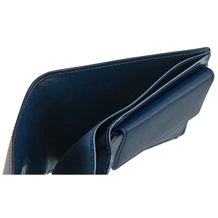 [Kipris] Two-Fold Wallet with Coin Case Oil Shell Cordovan & Shirasagi Leather 4121 (Black X Navy)