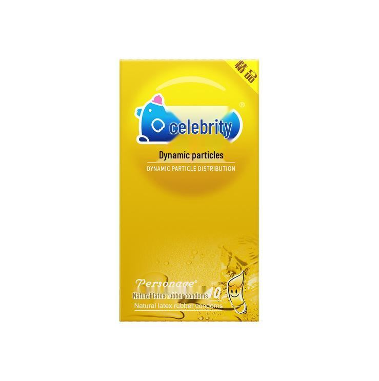 Celebrity Ultra-Thin G-Spot Condoms, Ice & Fire Combo, Small Size, Large Particles, Black