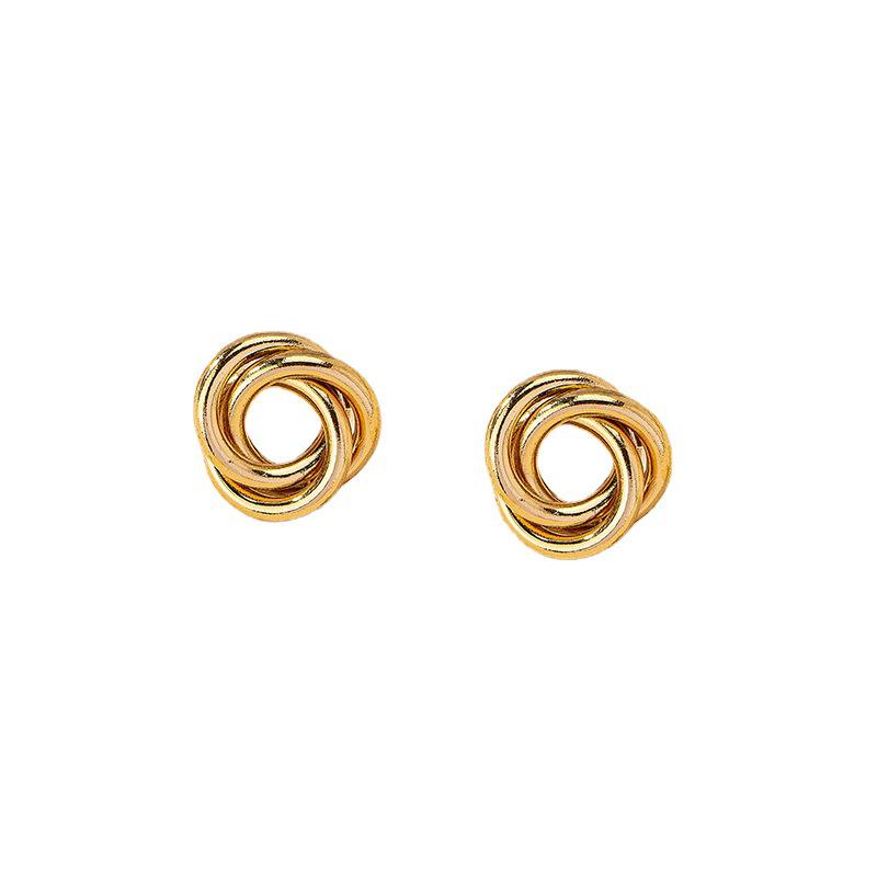 Korean Retro Geometric Circle Hoop Earrings for Women