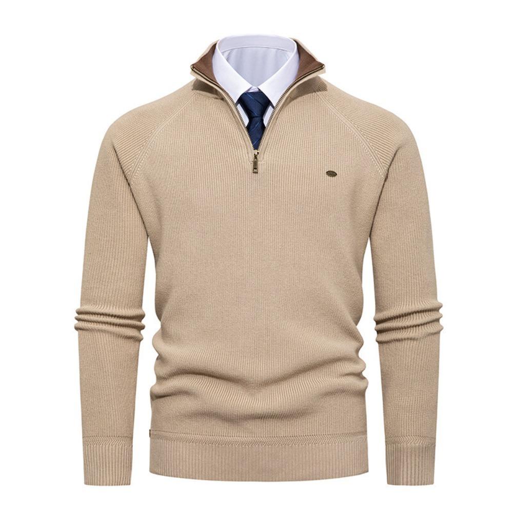 Herren Langarm-Poloshirts und Pullover für Herbst und Winter sind warm und bequem. Casual und trendige Pool-Shirts mit halbem Reißverschluss und Stehkragen