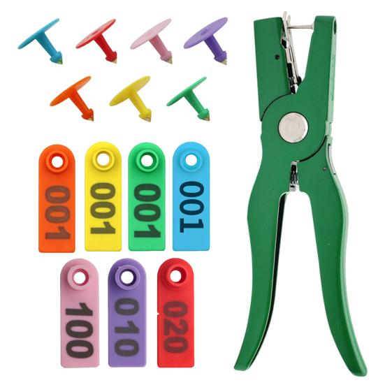 Sheep Ear Tags 001-100 Number Tags Livestock Animal Tags Ear Tag Applicator for Cows Goats Sheep Pigs Farm Animals