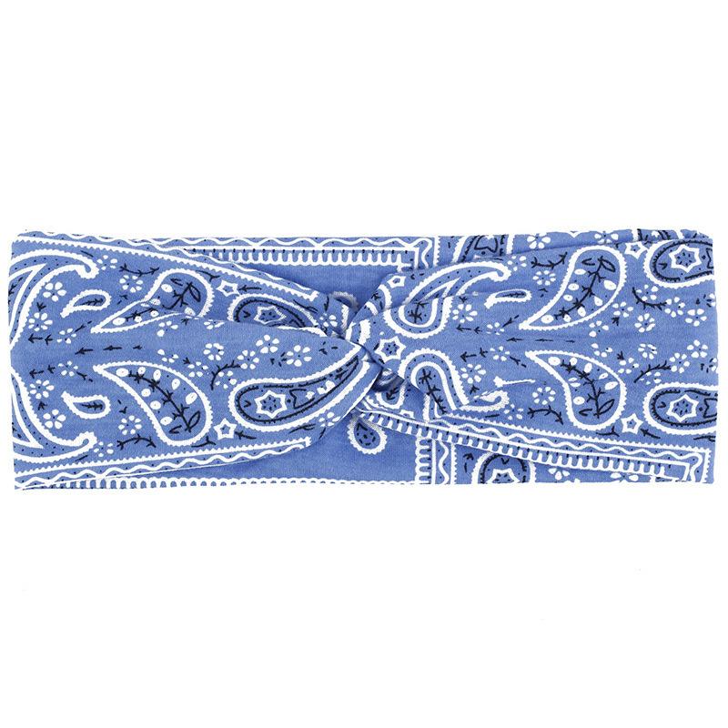 Frühling/Sommer Cashew Perücke Kreuz Damen Stirnband Böhmisch Sportlich Dünner Druck Geknotete Haaraccessoires Stirnband