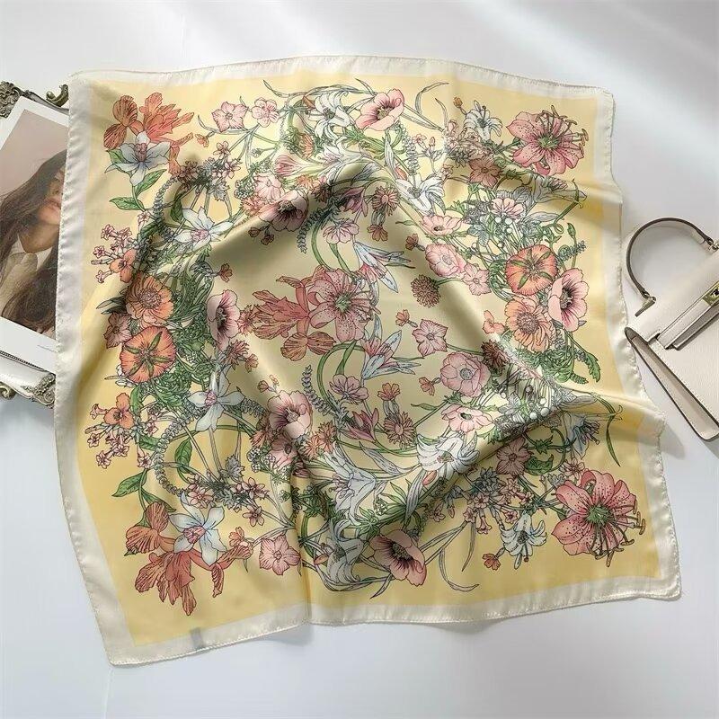 70 silk scarf square scarf high sense fashion versatile professional simulation silk small scarf versatile printed women's silk scarf