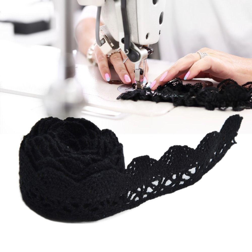 1pcs 20 Yards Length Cotton Lace Trim 2cm Width Scalloped Lace Edge  For Curtain Decoration