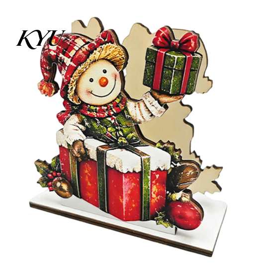 Holiday Party Supplies Snowman Napkin Holder for Dining Table, Wood Vertical Christmas Table Dispenser, Tissue Storage Home Decor Relief