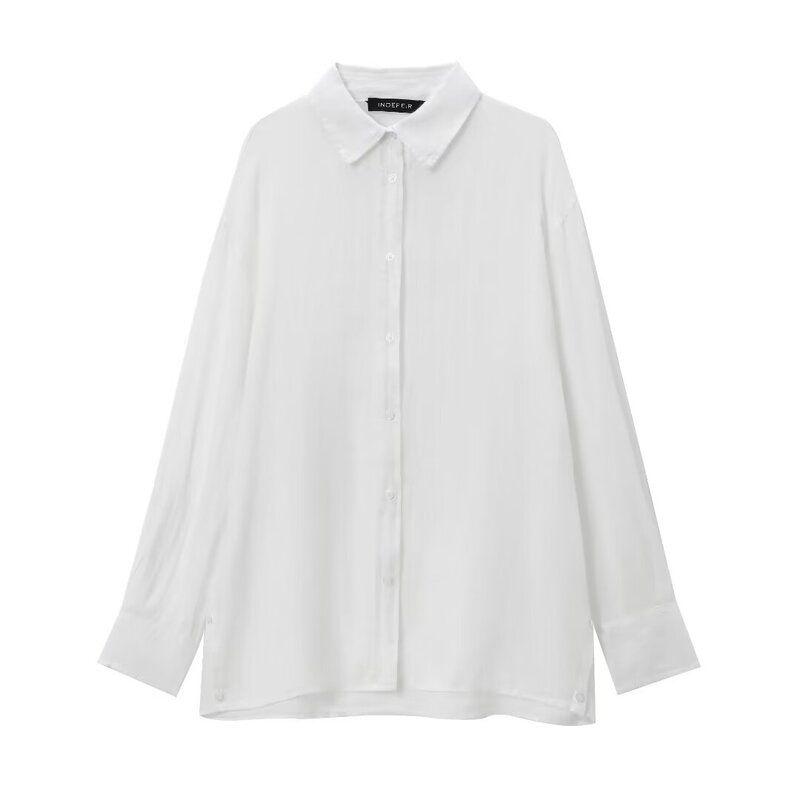 

Fashion Style 2024 Summer New Arrival Women s Pure Linen Loose Shirt High Waist Vertical Pants 4764001 White Shirt L