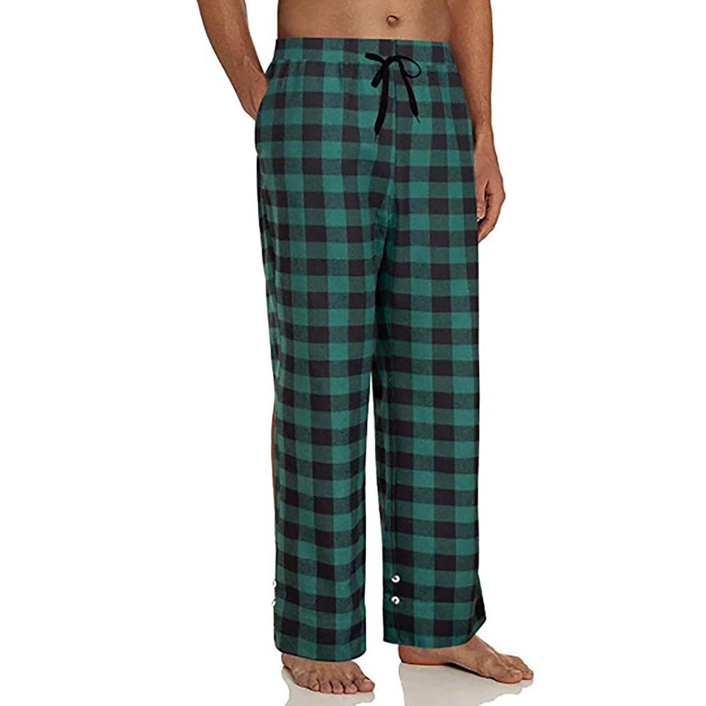Fashion Men's Casual Plaid Loose Sport Plaid Pajama Pants Trousers