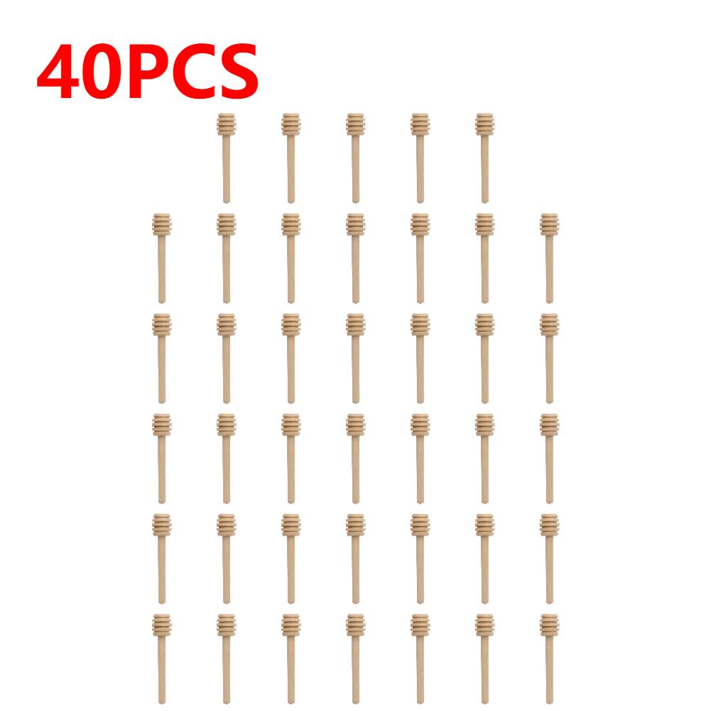 1-50PCS Practical Long Handle Wood Honey Spoon Mixing Stick Dipper For Honey Jar Coffee Milk Tea Supplies Kitchen Tool 8.4*1.9cm
