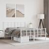 VidaXL Metal Bed Frames with Headboard Footboard, Double Bed with Slat Base, Adult Bed with Feet for Bedroom, 355627
