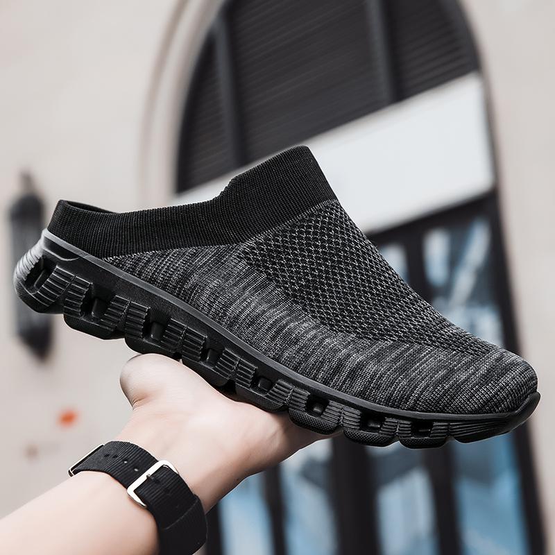 Women's Sandals Backless Walking Sneakers Summer Slip-on Mule Shoes Closed Toe Slippers for Men Plus Size 35-48