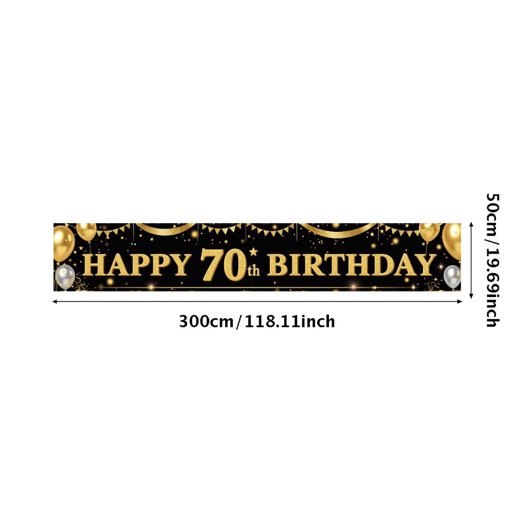 

Anniversary Party Banner Reusable Milestone Celebration Banner Happy 70th Birthday Banner Polyester Material For Outdoor