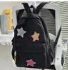 Schoolbag New Corduroy Star Patch Backpack Women's Large Capacity Casual Bag Women's Soft Sister Cute Middle School School Bag